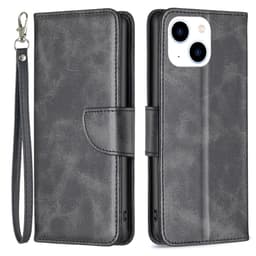 SKALO iPhone 15 Lompakkokotelo PU-nahkaa - Musta