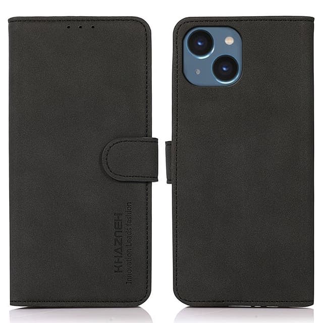 SKALO iPhone 15 Plus KHAZNEH Pungetui i PU-læder - Sort