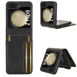 SKALO Samsung Z Flip5 PU-læder Kortholder Cover - Sort