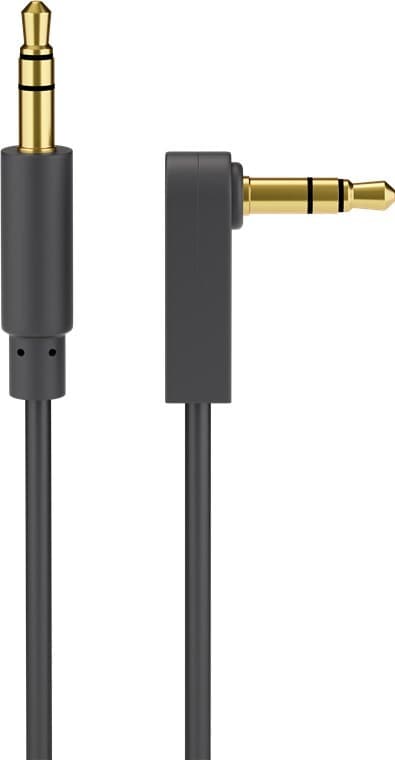 Goobay Ljudanslutningskabel AUX, 3,5 mm stereo 3-stift, smal, CU, vink