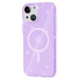 SKALO iPhone 15 Glitter Magnetring TPU Skal - Lila