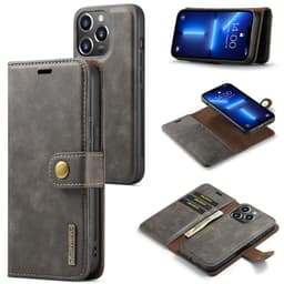 DG MING iPhone 15 Pro Max 2-i-1 Magnet Plånboksfodral - Grå