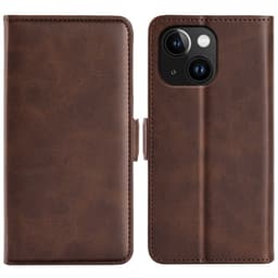 SKALO iPhone 15 Plus Premium Plånboksfodral - Brun