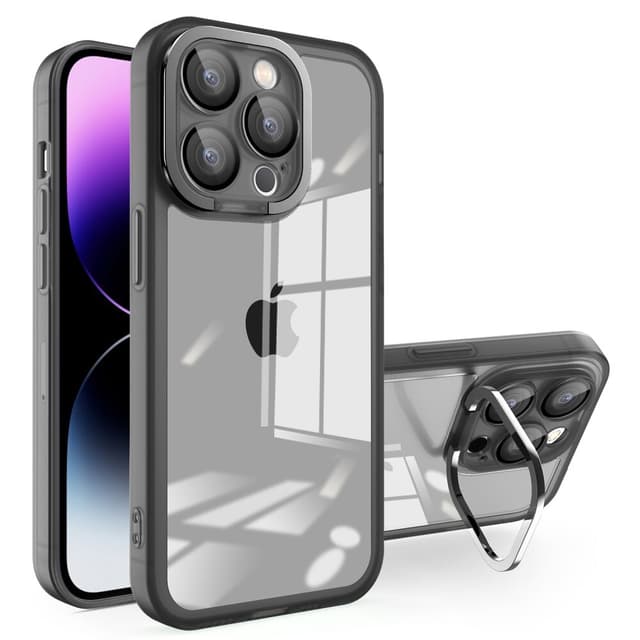 SKALO iPhone 15 Pro Väri Puskurin Suojakuori Kamerarengas - Musta