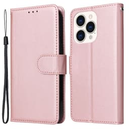 SKALO iPhone 15 Plus Plånboksfodral i PU-Läder - Roséguld