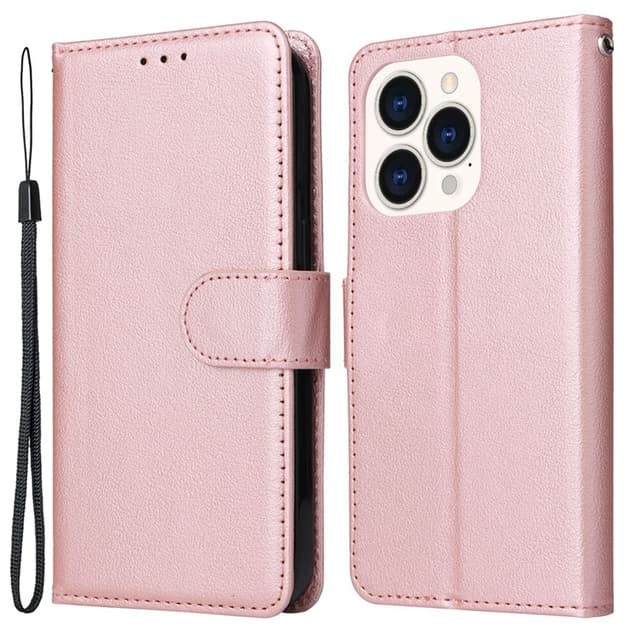 SKALO iPhone 15 Plus Plånboksfodral i PU-Läder - Roséguld