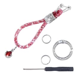 Bling strass nyckelring nyckelring med rem Rosa