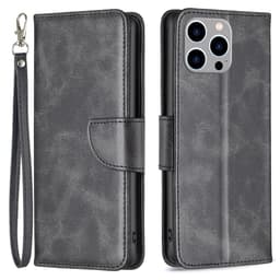 SKALO iPhone 15 Pro Max Plånboksfodral i PU-Läder - Svart