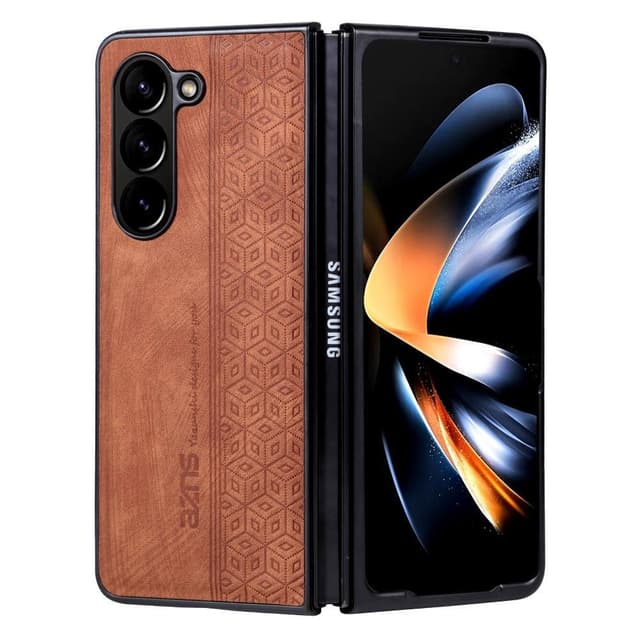 SKALO Samsung Z Fold5 AZNS PU-Läder Skal - Brun