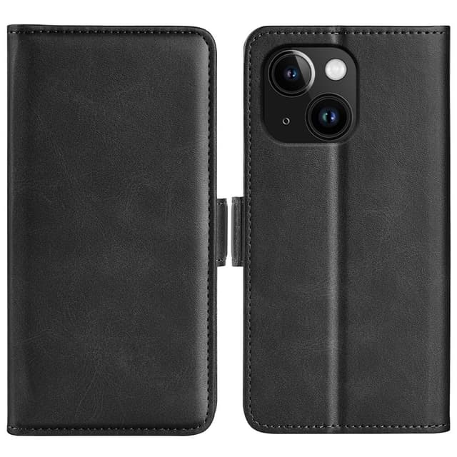SKALO iPhone 15 Plus Premium Wallet Flip Cover - Sort
