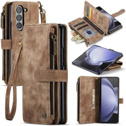 CaseMe Samsung Z Fold5 CaseMe Big Wallet Plånboksfodral - Brun