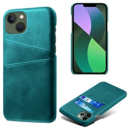 SKALO iPhone 15 PU-læder Kortholder Cover - Turkis
