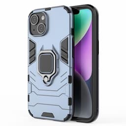 SKALO iPhone 15 Armor Hybrid Metallring skal - Blå