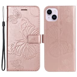 SKALO iPhone 15 Plus Mandala Butterfly Plånboksfodral - Roséguld