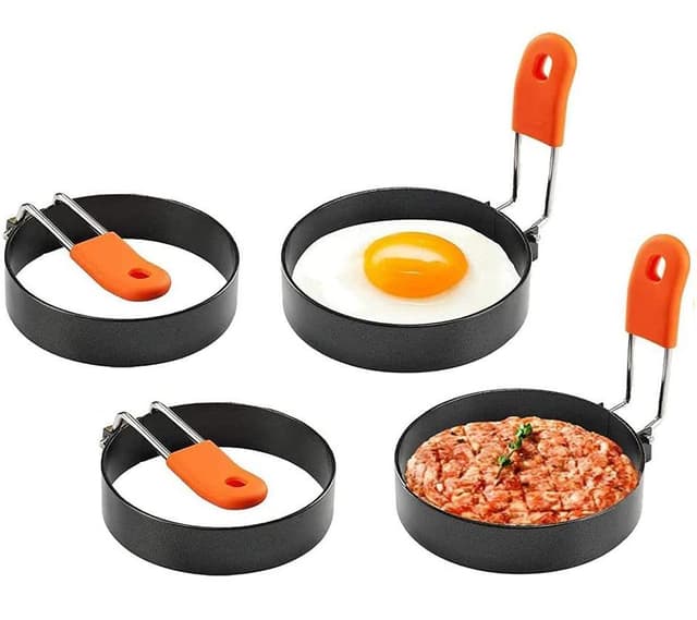 Omelettformer 4-pakning i rustfritt stål / silikon