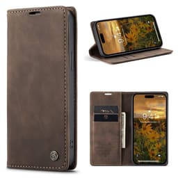 CASEME Retro lompakkokotelo iPhone 15 Pro Maxille - Kahvi
