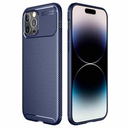 Carbon silikon skal Apple iPhone 15 Pro Max - Blå