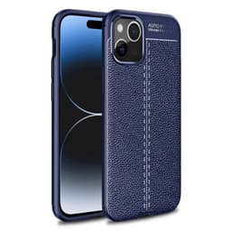 Lærmønstret TPU deksel Apple iPhone 15 - Blå