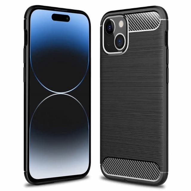 Borstat silikon skal Apple iPhone 15 - Svart