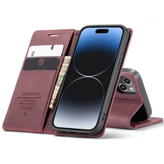CaseMe Smart Magnet FlipCase Apple iPhone 15 - Vinrød