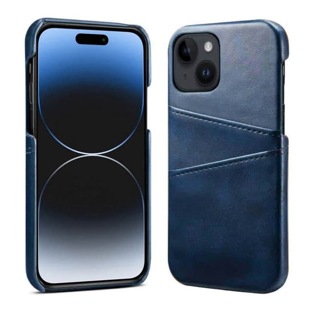 Retro skal med kortplatser Apple iPhone 15 - Blå