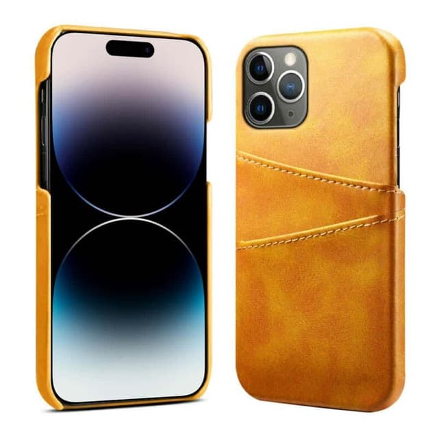 Retro kuori korttipaikalla Apple iPhone 15 Pro - Keltainen