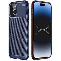 Carbon silikon deksel Apple iPhone 15 Plus - Blå