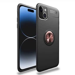 Slim Ring cover Apple iPhone 15 Plus - Sort/rose