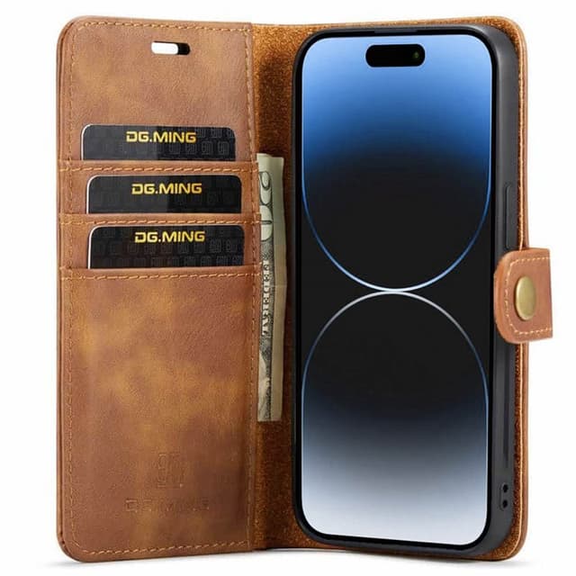Lommeboketui DG-Ming 2i1 Apple iPhone 15 Plus - Brun