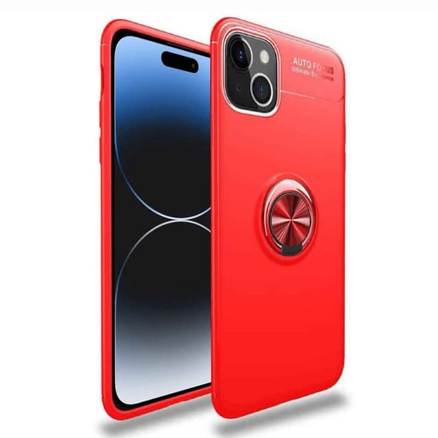 Slim Ring kuori Apple iPhone 15 - Punainen