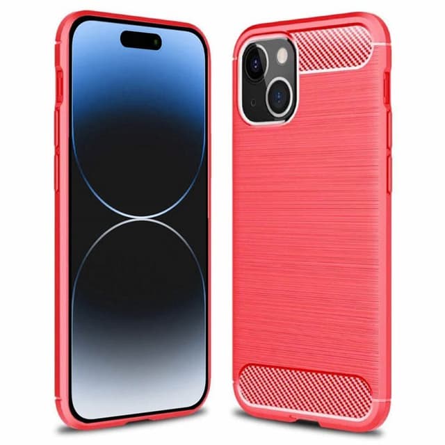 Borstat silikon skal Apple iPhone 15 - Röd