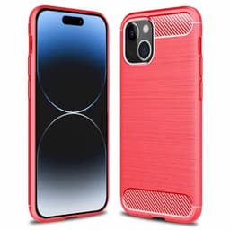 Harjattu TPU kuori Apple iPhone 15 - Punainen
