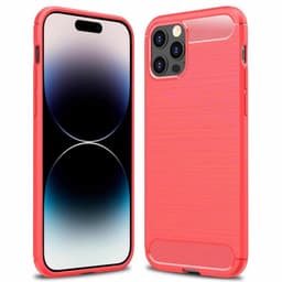Harjattu TPU kuori Apple iPhone 15 Pro - Punainen