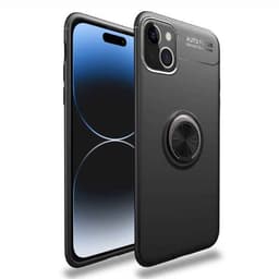 Slim Ring kuori Apple iPhone 15 - Musta