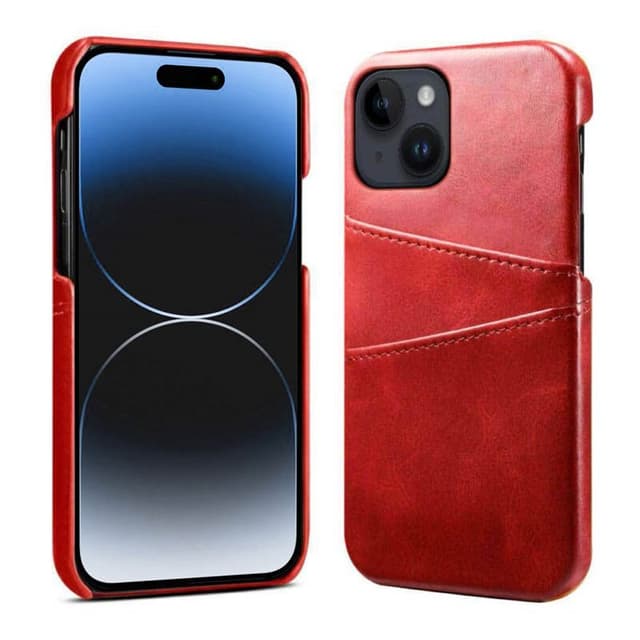 Retro skal med kortplatser Apple iPhone 15 Plus - Röd