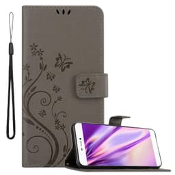 Huawei P8 lommebokdeksel Blomster deksel (grå)