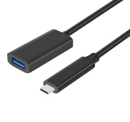 NÖRDIC aktiivinen 5m USB 3.2 Gen 2 SuperSpeed ​​10Gbps Jatkokaapeli USB-C uros USB-A naaras