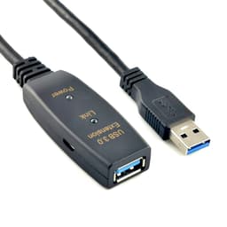 NÖRDIC Active 20m USB3.1 skjøtekabel 5Gbps USB A hann til hunn for Xbox, PS5, Oculus, skriver, skanner, Playstation, VR USB-forlengelseskabel