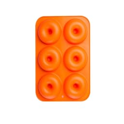 Non-Stick Silikon Donut Mould 6 Cavity Oransje