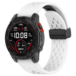 Garmin kompatibel 20MM åndbar silikone urrem - hvid Hvid