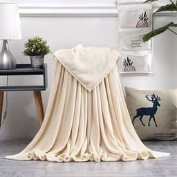 Pledd i Microfiber 200x150cm - Beige