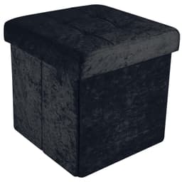 Hopfällbar Sittpall Sittkub 38x38x38cm Fotstöd (svart)
