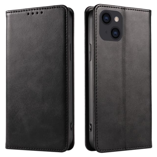 Wallet Stand Telefontaske til iPhone 15 Pro Max Cell Cell Cover - Sort
