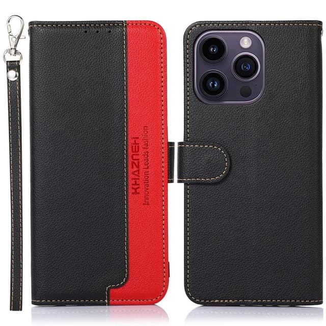 KHAZNEH Telefoncover til iPhone 15 Pro - Sort/Rød