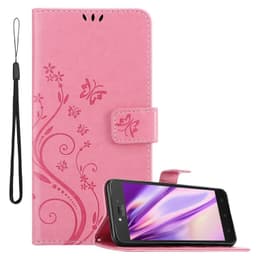 Motorola MOTO C PLUS lommebokdeksel Blomster (rosa)
