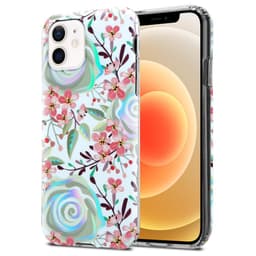 iPhone 12 / 12 PRO Etui Cover Blomster (Hvid)