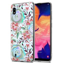 Samsung Galaxy A10 / M10 lommebokdeksel Blomster (hvit)