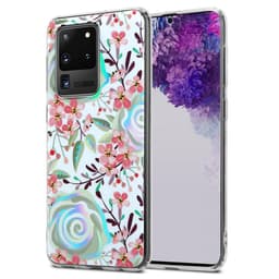 Samsung Galaxy S20 ULTRA Etui Cover Blomster (Hvid)