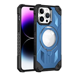Magnetisk telefoncover med stativ understøtter trådløs opladning Mørkeblå iPhone 15 Pro
