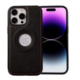 Læder magnetisk telefoncover stødsikker anti-fingeraftryk til iPhone Sort 15 x 7.5 x 1 cm iPhone 15 Pro